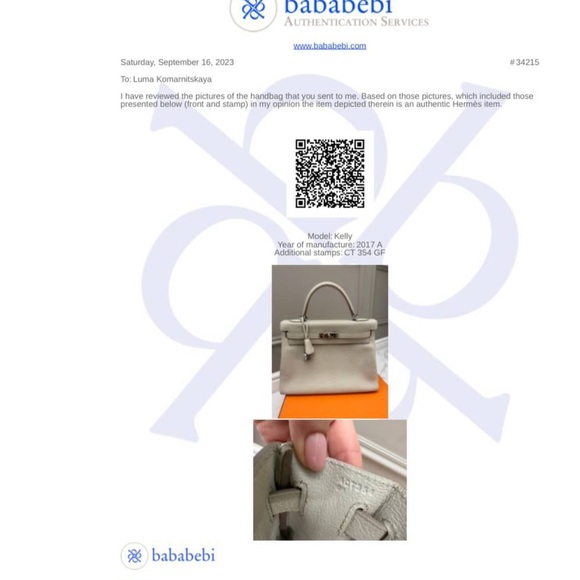Hermes Kelly 32 cm Beton color ,Togo leather ,silver hardware - Picture 4 of 16